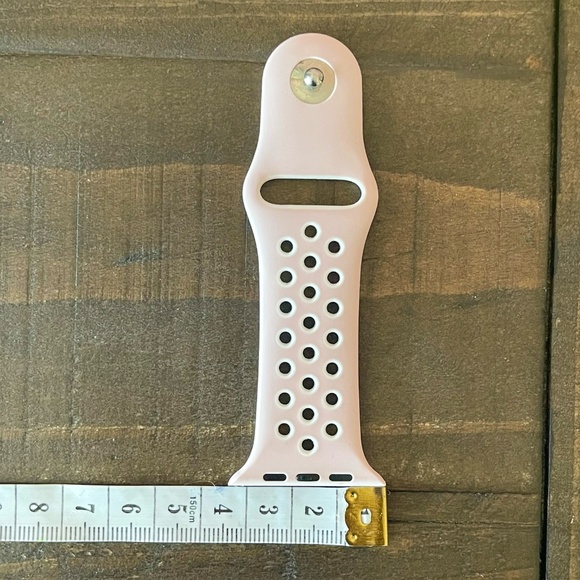 Sport Silicone Band for Apple Watch-Light Pink & White-M/L - Picture 4 of 5